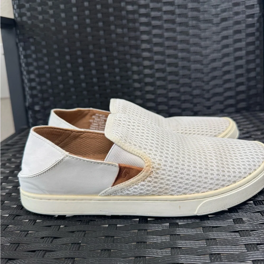 Olukai Pehuea Women’s Slip-On Sneakers White Mesh W8.5 EUR‎ 38.5 Comfy